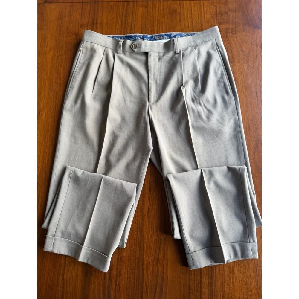 Lauren Ralph Lauren Men's Tan Pleated Dress Pants - 34x32